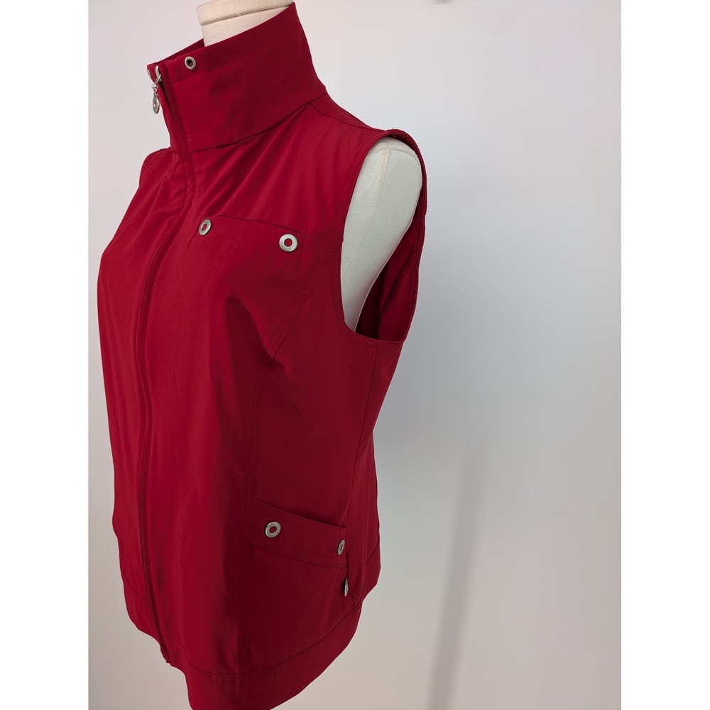 Zenergy Chicos Vest Women Medium 1 Red Full Zip Mock Neck Stretch Activewear - Picture 5 of 11